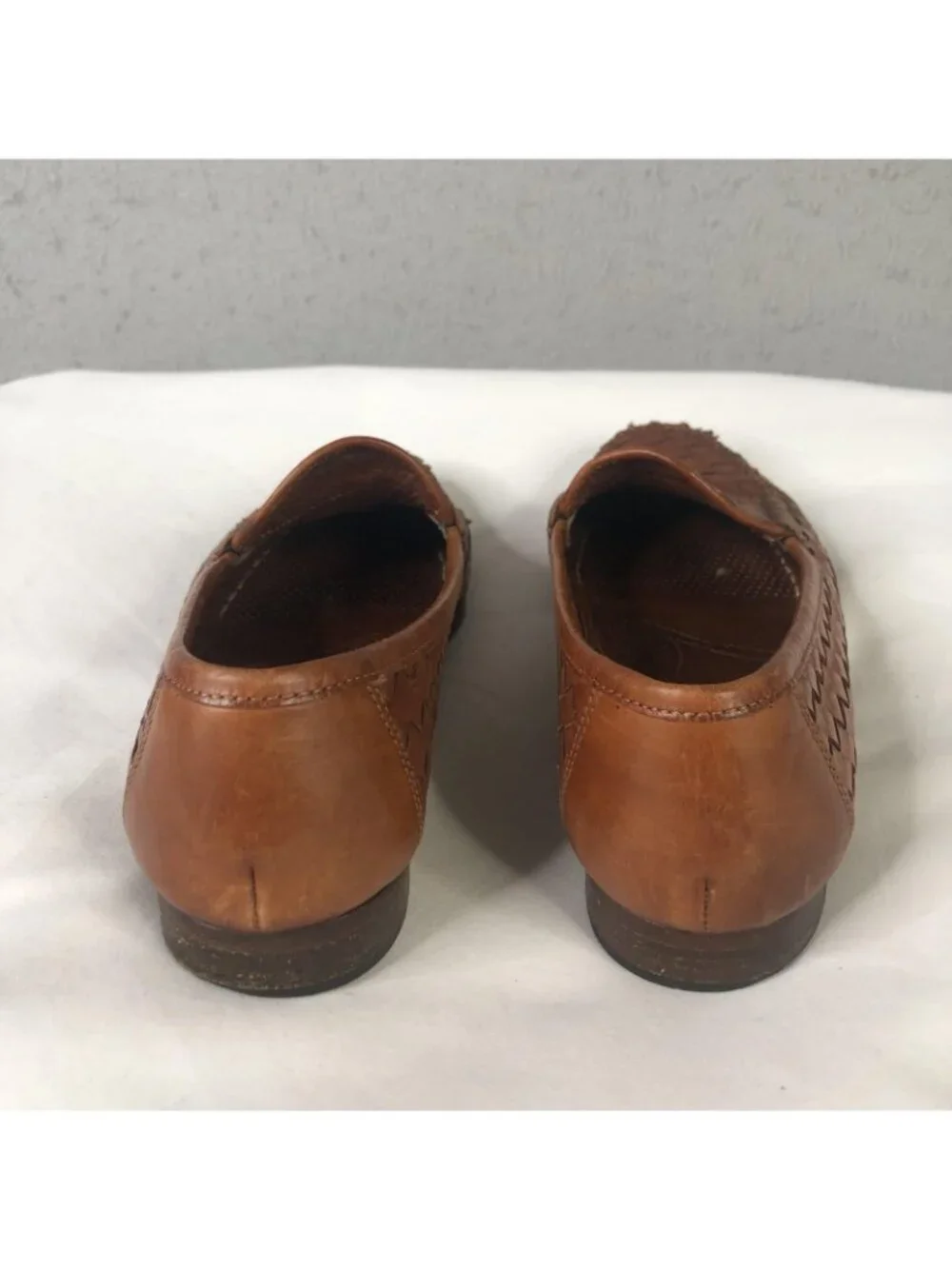 Allen Edmonds Shoes Women 7 Brown Woven Leather Loafer Flats Old Money Preppy